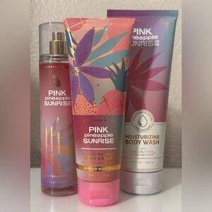 Bath & Body Works Pink Pineapple Sunrise Body Mist, Lotion and Body Wash